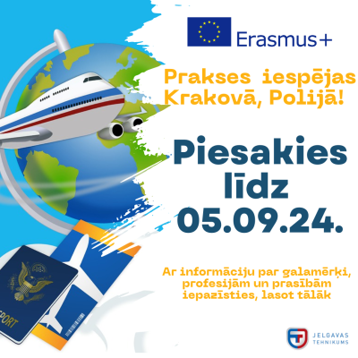 Piesakies Erasmus+ līdz 05.09.2024 afiša